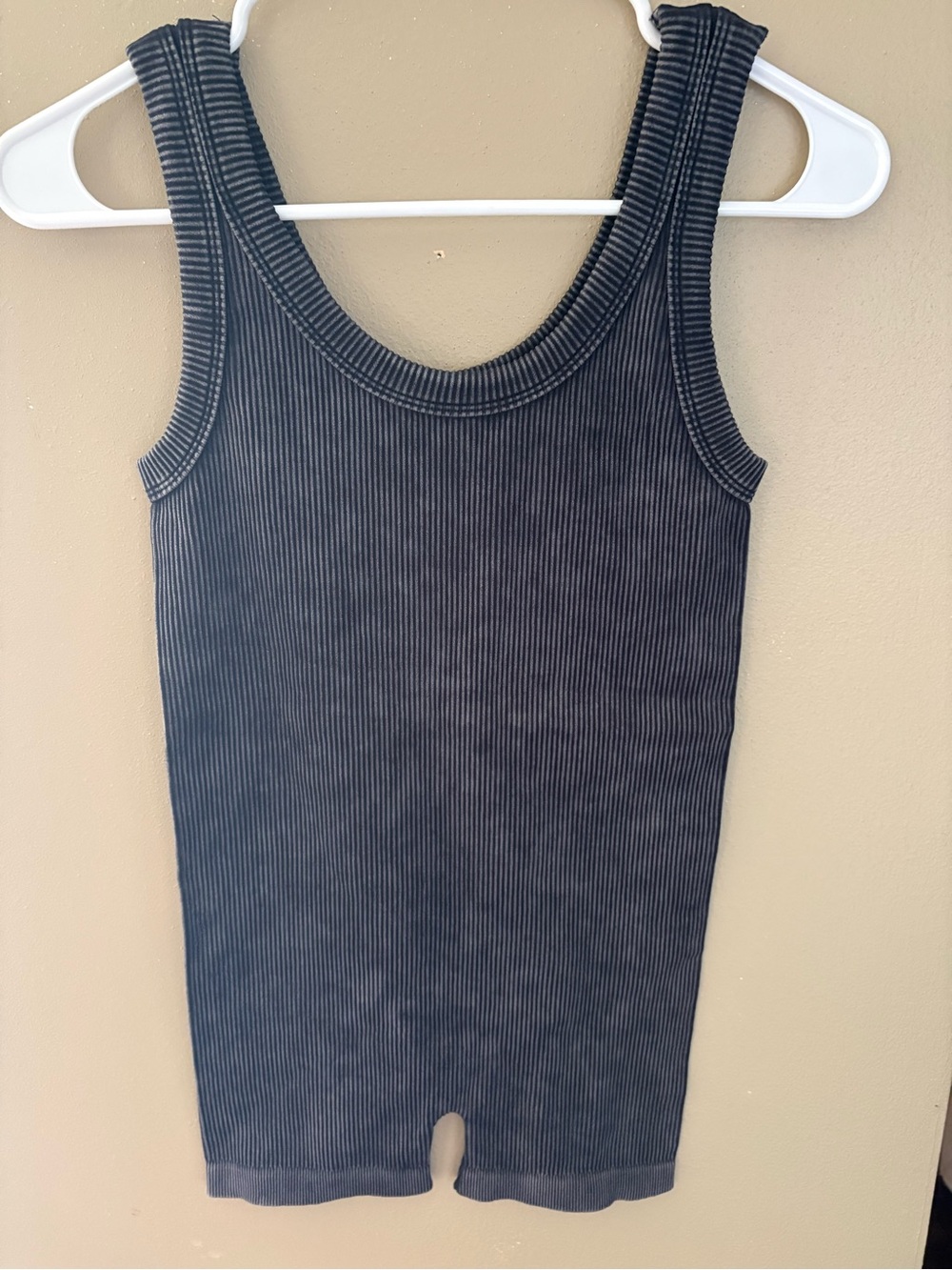 Zenana Outfitters Charcoal Ribbed Tank Romper